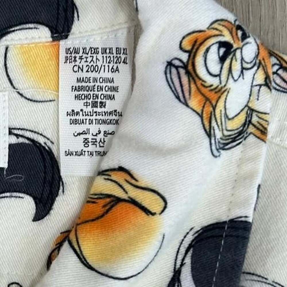 Disney Bambi Thumper Button Up Shirt Size US/AU XL Off White All Over - Picture 3 of 7